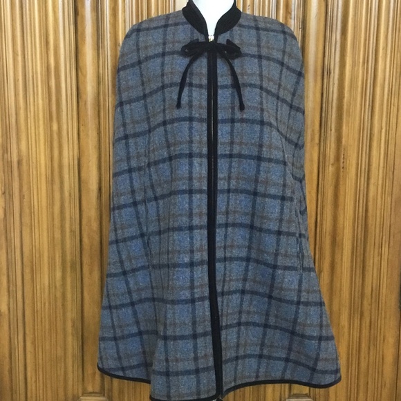 J.Crew Wool Zip Plaid Cape - Picture 14 of 15